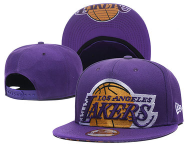 Lakers Team Logo Purple Adjustable Hat GS