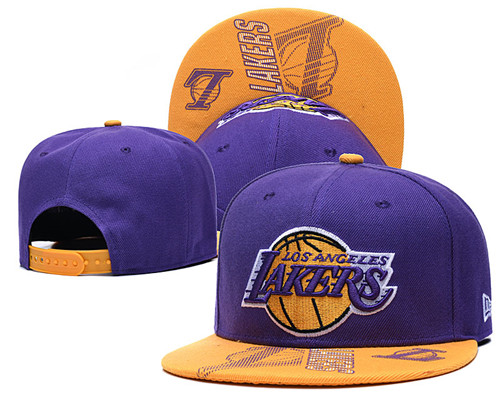 Lakers Team Logo Purple Adjustable Hat GS