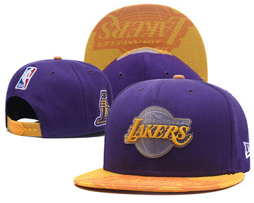 Lakers Team Logo Purple Adjustable Hat GS