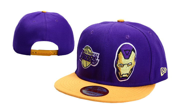 Lakers Team Logo Purple Adjustable Hat LT