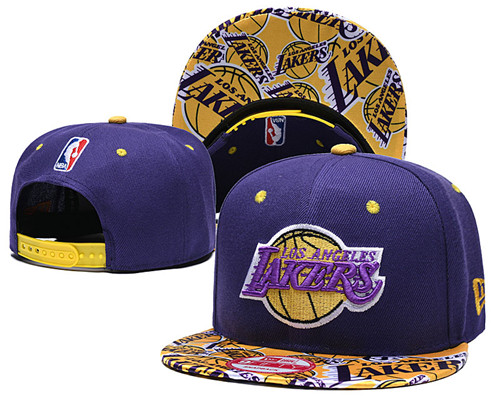 Lakers Team Logo Purple Adjustable Hat TX