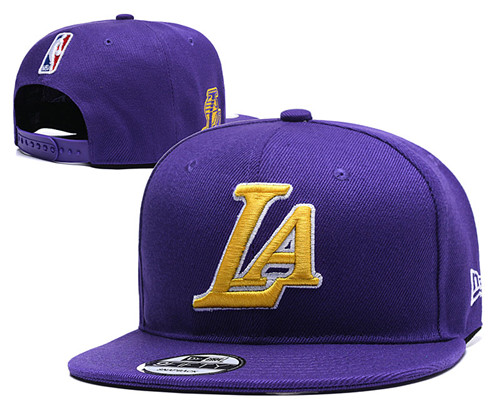 Lakers Team Logo Purple Adjustable Hat1 YD