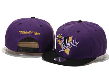 Lakers Team Logo Purple Mitchell & Ness Adjustable Hat GS