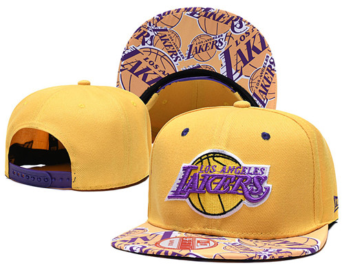 Lakers Team Logo Yellow Adjustable Hat TX