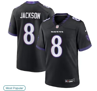 Lamar Jackson Baltimore Ravens Nike Alternate Game Jersey - Black