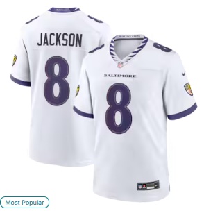 Lamar Jackson Baltimore Ravens Nike Game Jersey - White