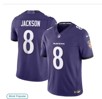 Lamar Jackson Baltimore Ravens Nike Vapor F.U.S.E. Sewn Down Limited Jersey - Purple