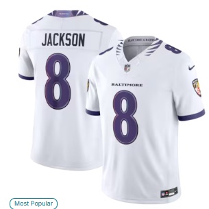 Lamar Jackson Baltimore Ravens Nike Vapor F.U.S.E. Sewn Down Limited Jersey - White