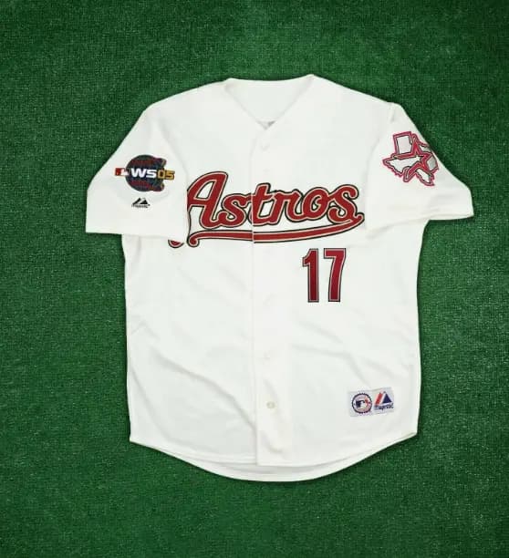 Lance Berkman 2005 Houston Astros World Series Men's Alternate White Jersey