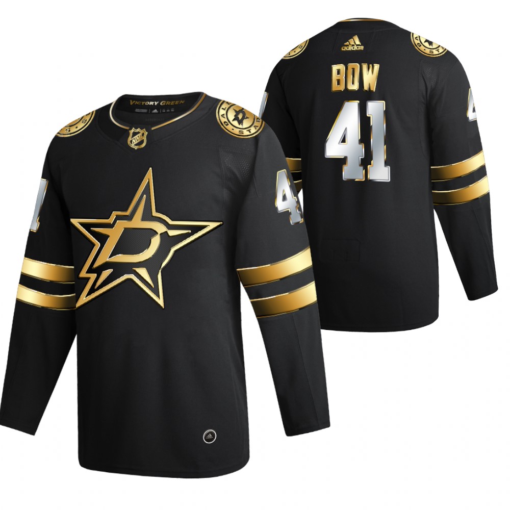 Landon Bow Dallas Stars Black Authentic Golden 2020-21 Jersey Limited Edition