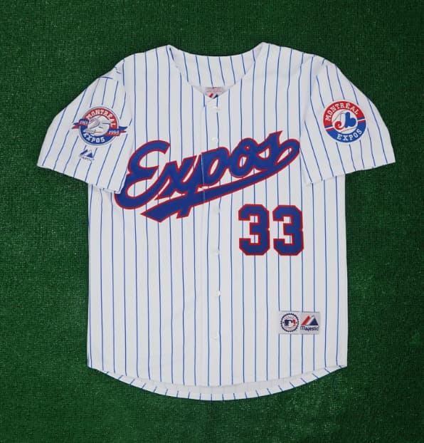 Larry Walker Montreal Expos 1993 Home  25th Anniv Patch White Men's Jersey