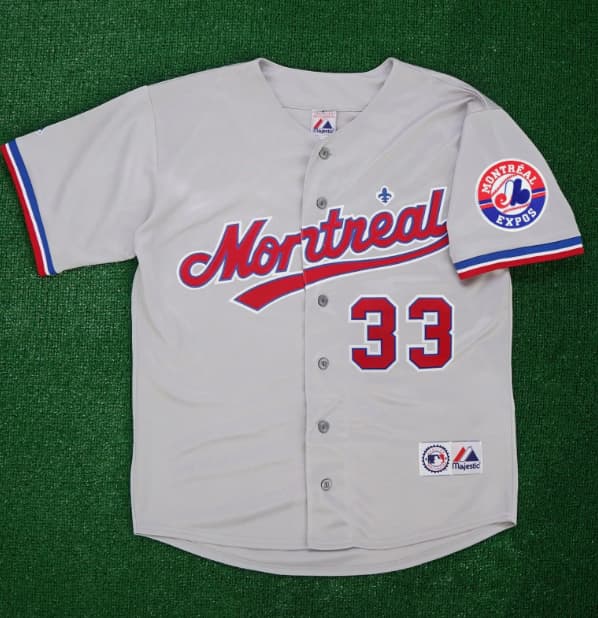 Larry Walker Montreal Expos Road   Team Patch Grey Jersey