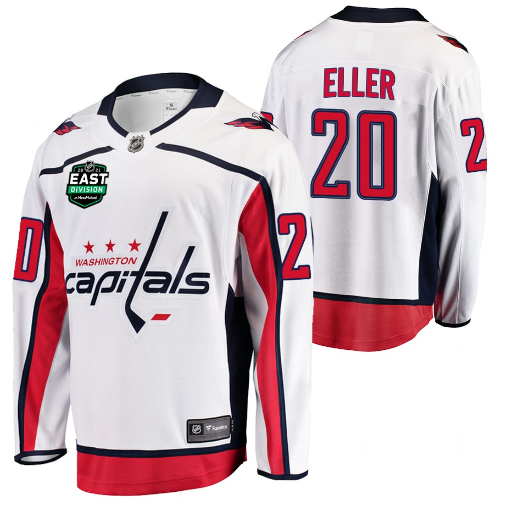 Lars Eller Capitals 2021 East Division Patch Jersey White Away