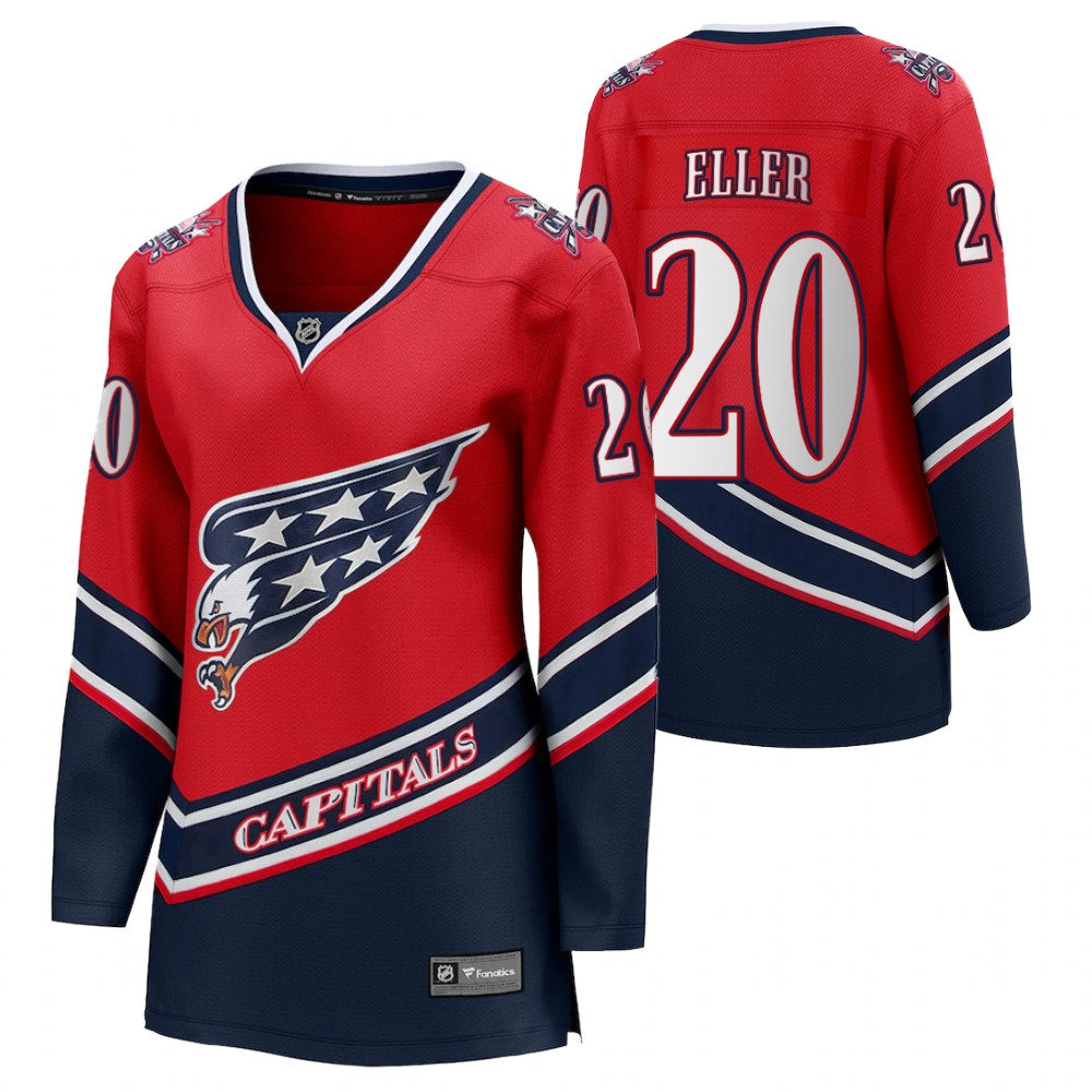 Lars Eller Washington Capitals 2021 Reverse Retro Red Women Jersey Special Edition