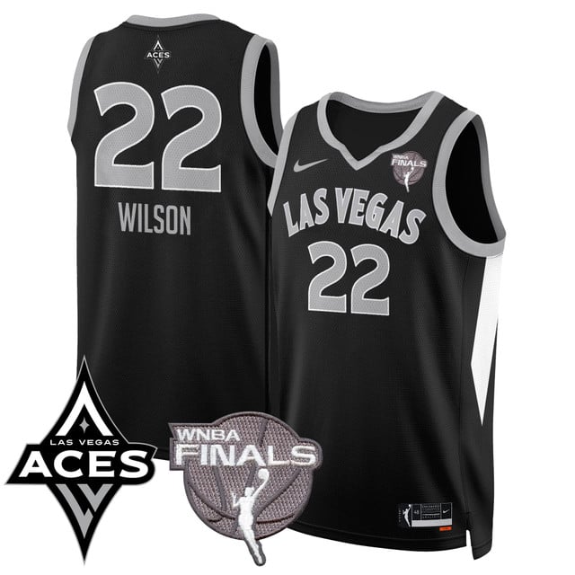 Las Vegas Aces 2025 WNBA Finals Jersey - All Stitched A'ja Wilson - 22