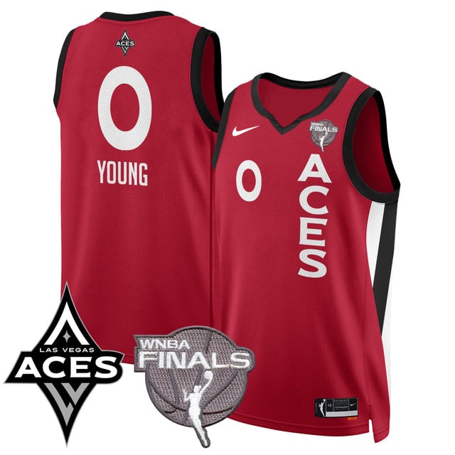 Las Vegas Aces 2025 WNBA Finals Jersey - All Stitched Jackie  Young - 0