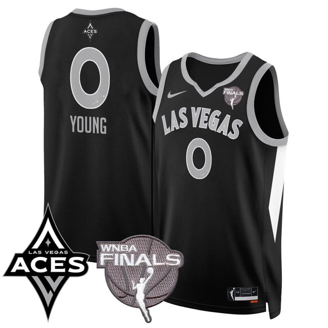 Las Vegas Aces 2025 WNBA Finals Jersey - All Stitched Jackie Young - 0