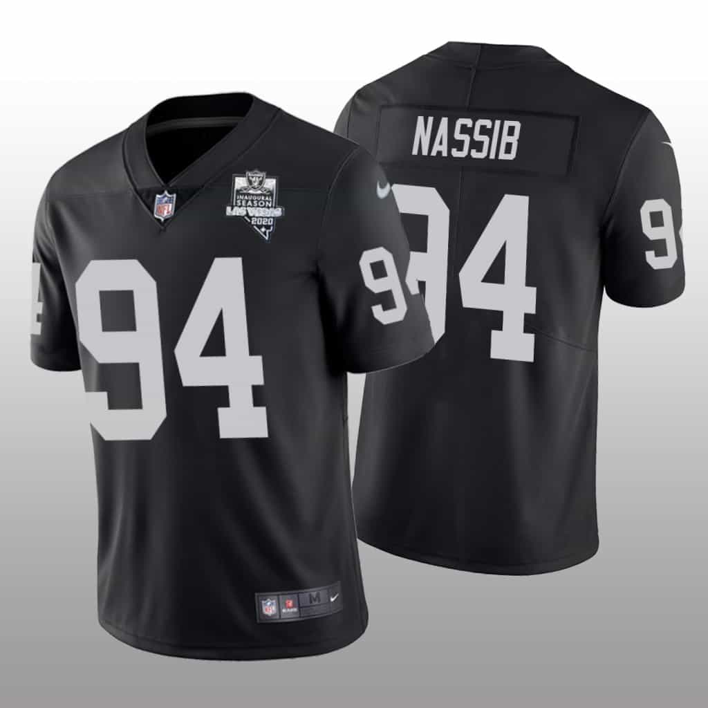 Las Vegas Raiders #94 Carl Nassib Vapor Limited Jersey Black Inaugural Jersey
