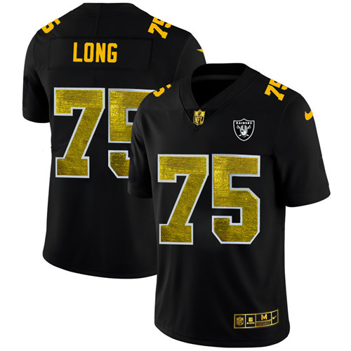 Las Vegas Raiders #75 Howie Long Men's Black Nike Golden Sequin Vapor Limited NFL Jersey
