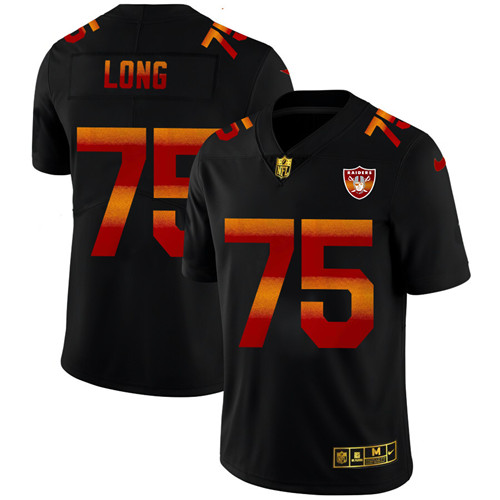 Las Vegas Raiders #75 Howie Long Men's Black Nike Red Orange Stripe Vapor Limited NFL Jersey