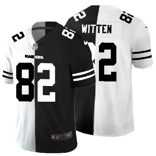 Las Vegas Raiders #82 Jason Witten Men's Black V White Peace Split Nike Vapor Untouchable Limited NFL Jersey
