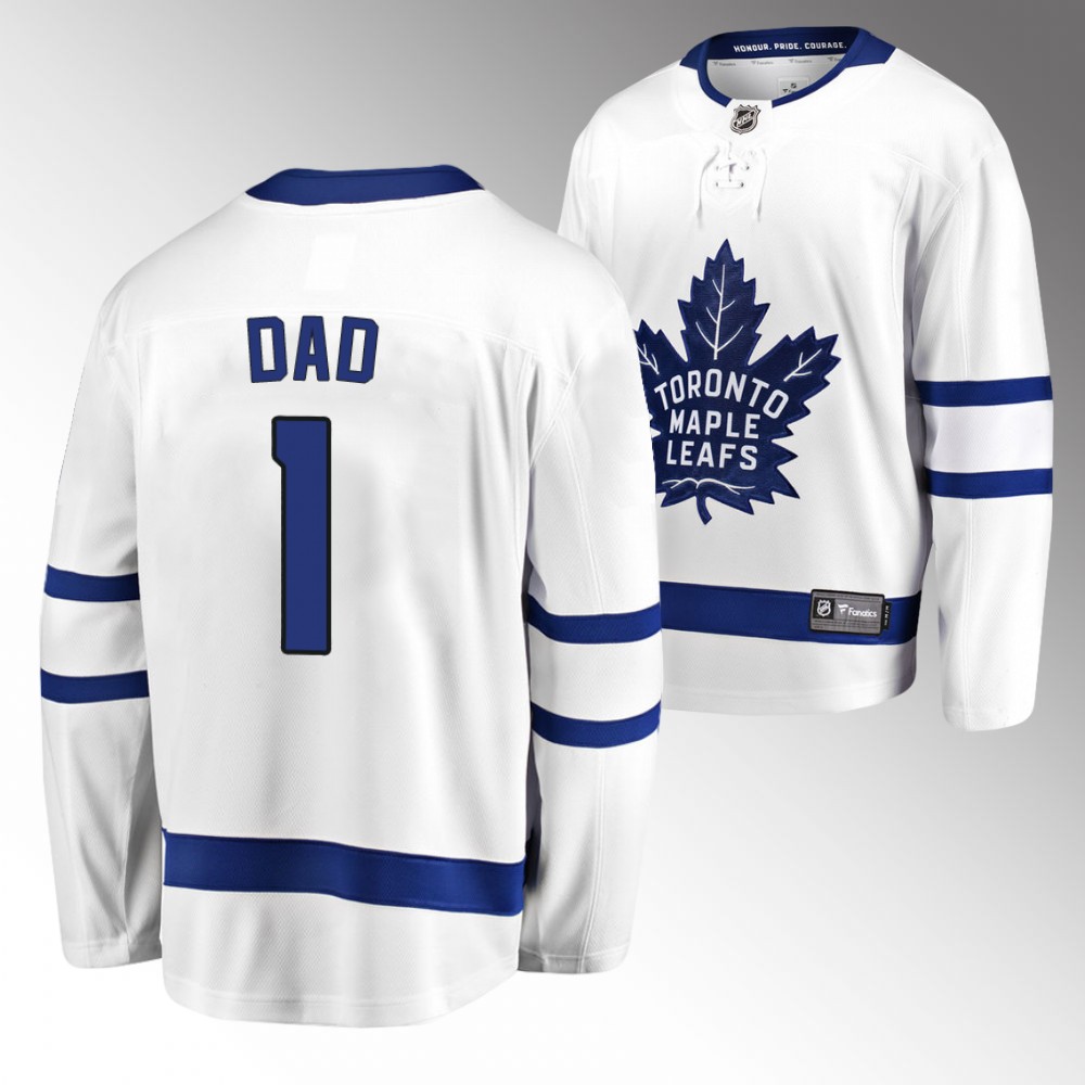 Leafs 2022 Fathers Day Gift White Jersey NO.1 Dad