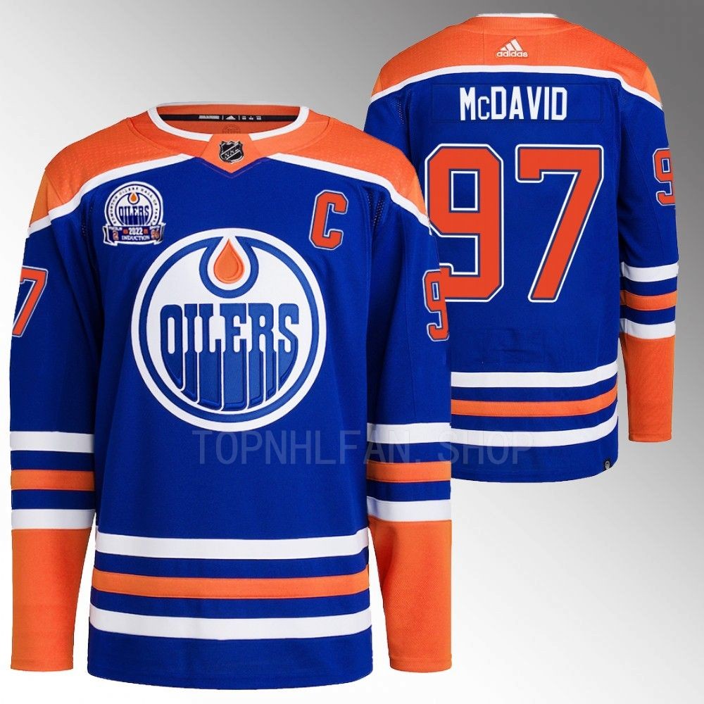 Lee Ryan Hall of Fame patch Edmonton Oilers Connor McDavid 2022 Royal Primegreen Jersey men's