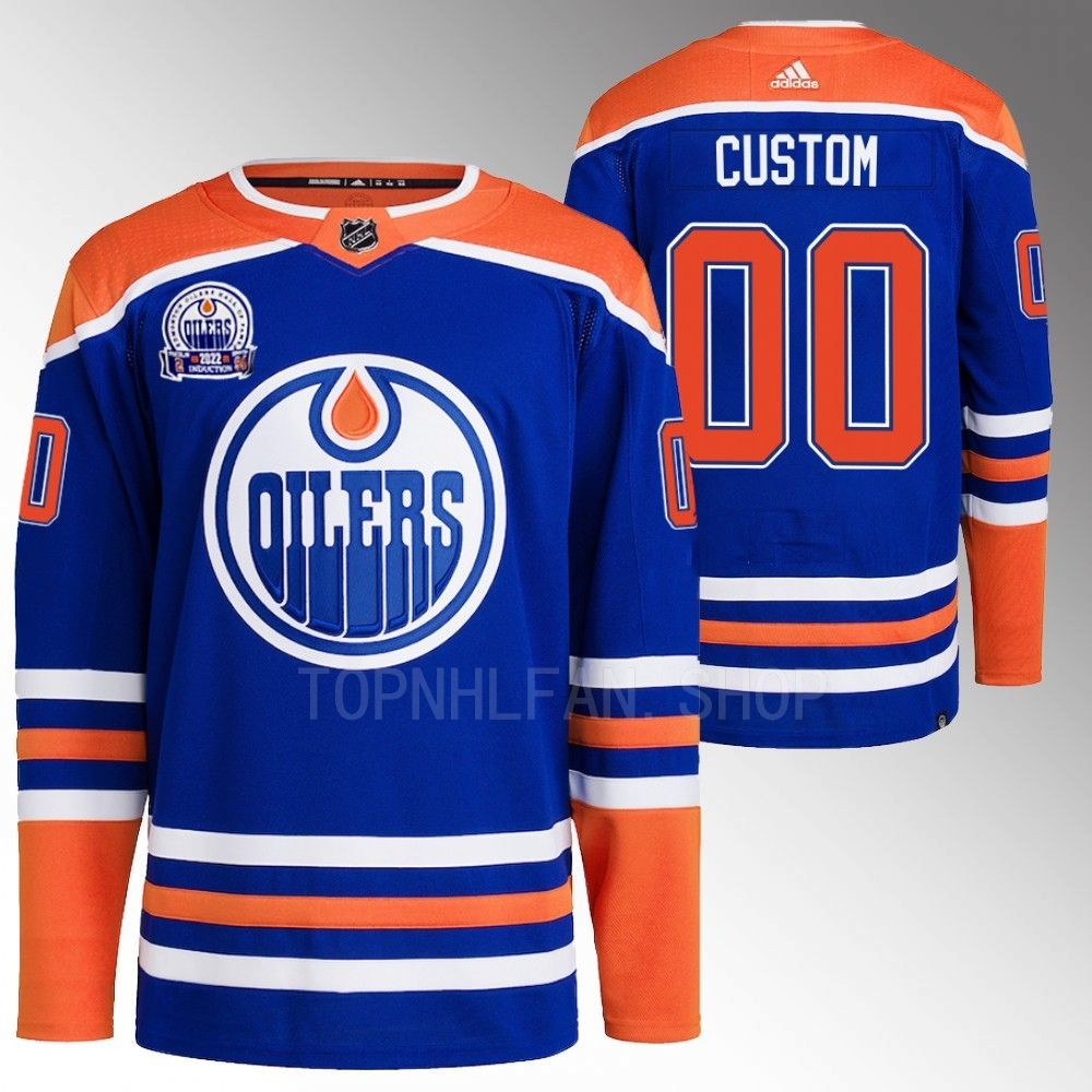 Lee Ryan Hall of Fame patch Edmonton Oilers Custom 2022 Royal Primegreen Jersey men's