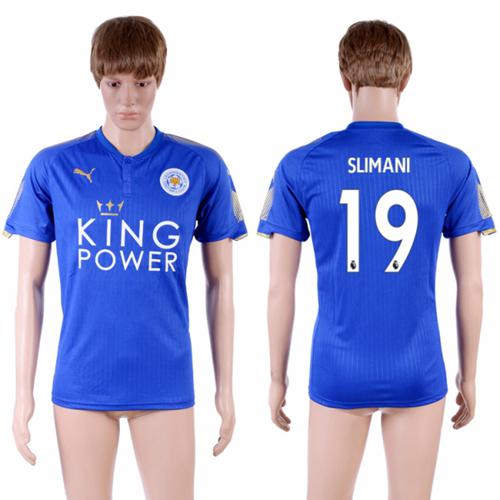 Leicester City #19 Slimani Home Soccer Country Jersey