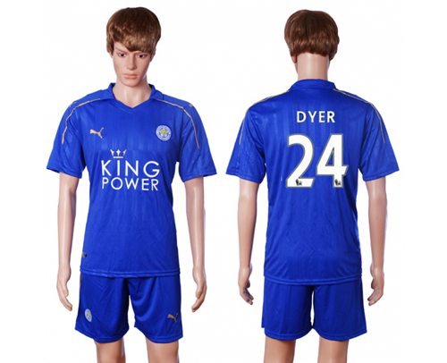 Leicester City #24 Dyer Home Soccer Club Jersey
