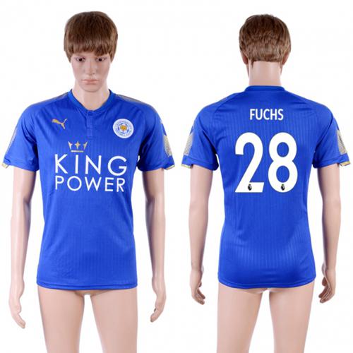 Leicester City #28 Fuchs Home Soccer Country Jersey