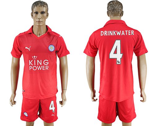 Leicester City #4 Drinkwater Away Soccer Club Jersey