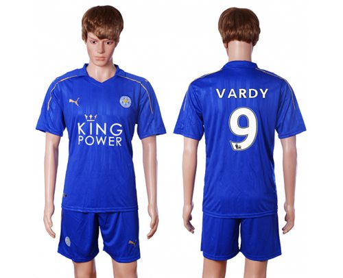 Leicester City #9 Vardy Home Soccer Club Jersey