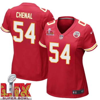 Leo Chenal No 54 Woman Super Bowl LIX Kansas City Chiefs Home Game 2025 Jersey- Replica