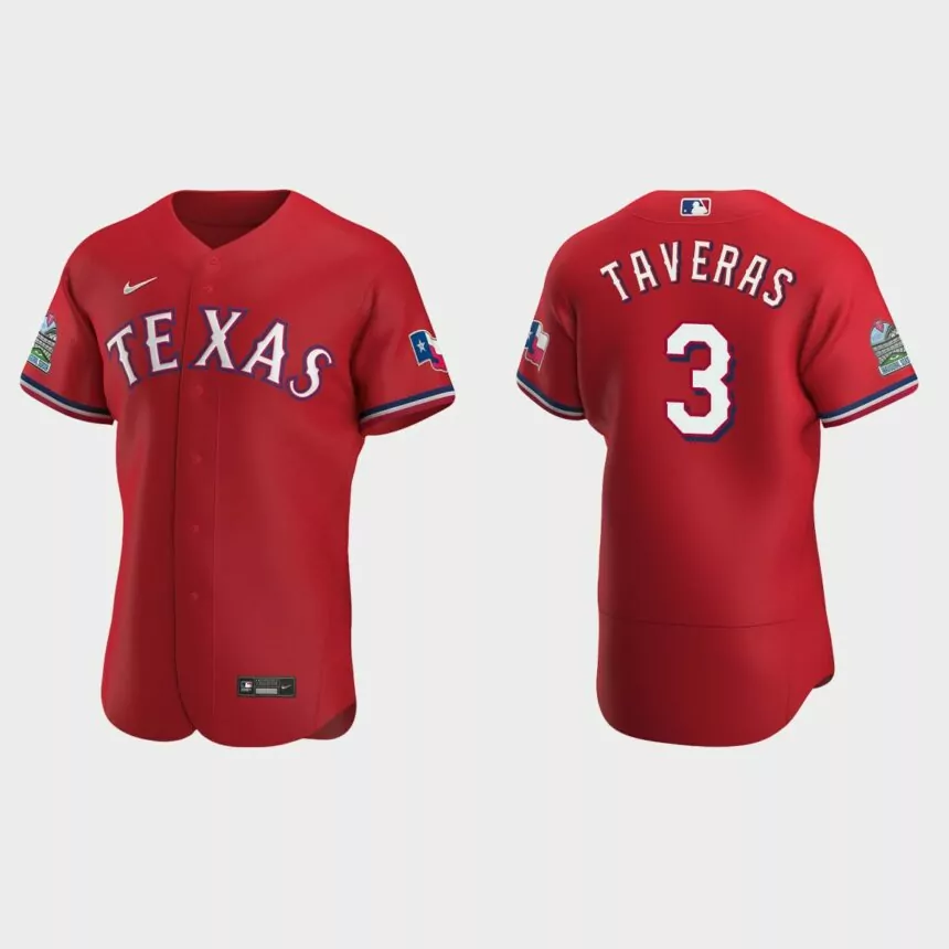 Leody Taveras #3 Texas Rangers Authentic Alternate Jersey – Scarlet