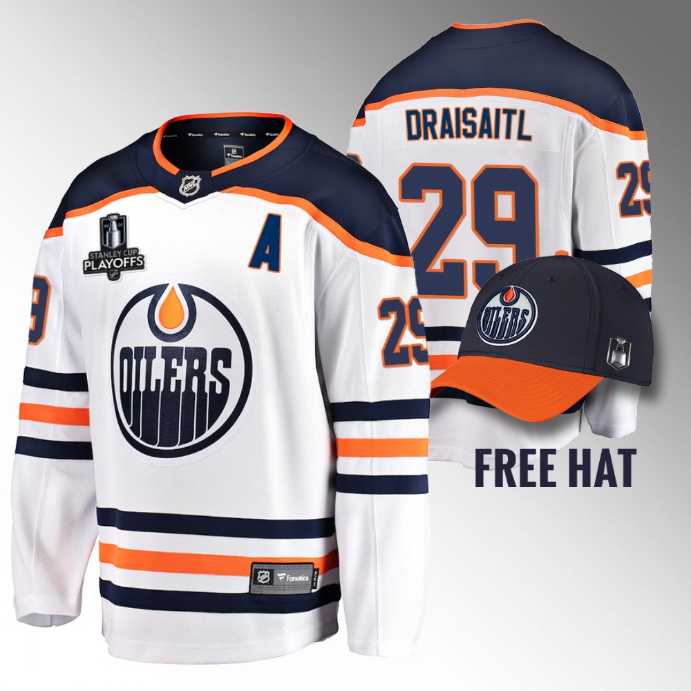 Leon Draisaitl Jersey Edmonton Oilers 2022 Pacific Conference Champions White Away