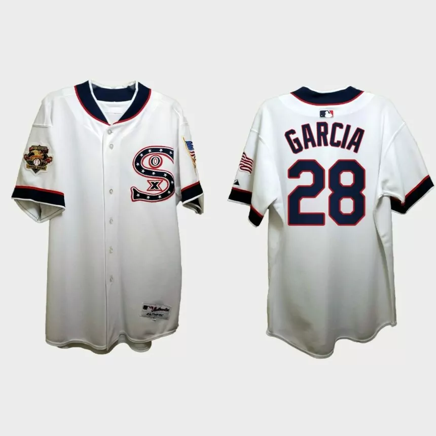 Leury Garcia Chicago White Sox Independence Day 1917 Throwback Jersey – White