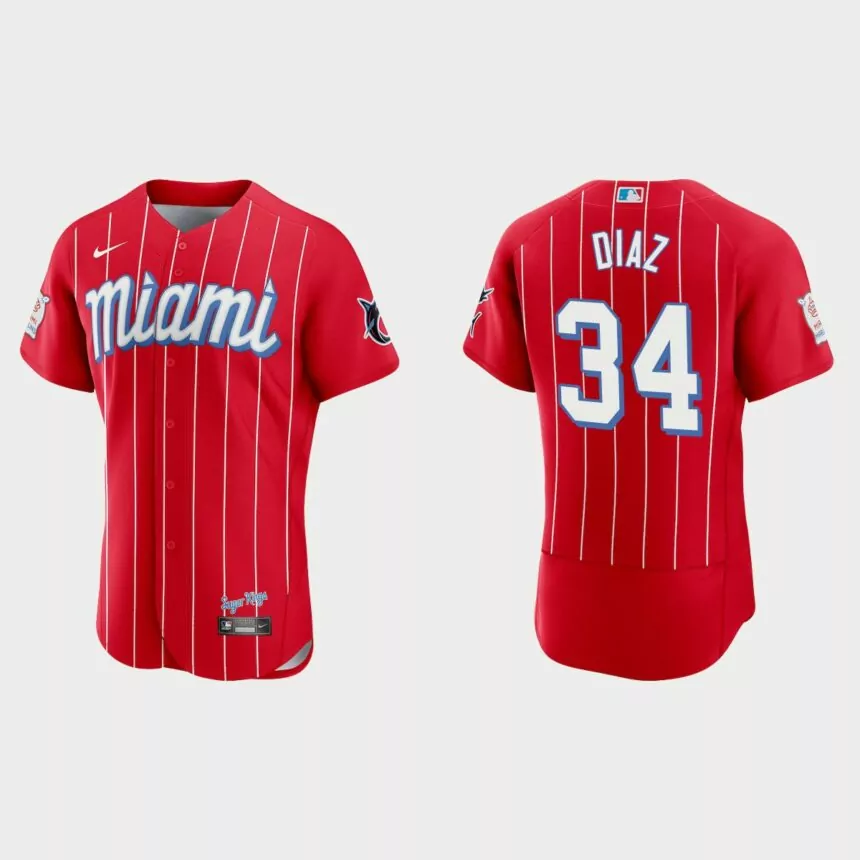Lewin Diaz Miami Marlins City Connect Authentic Jersey – Red