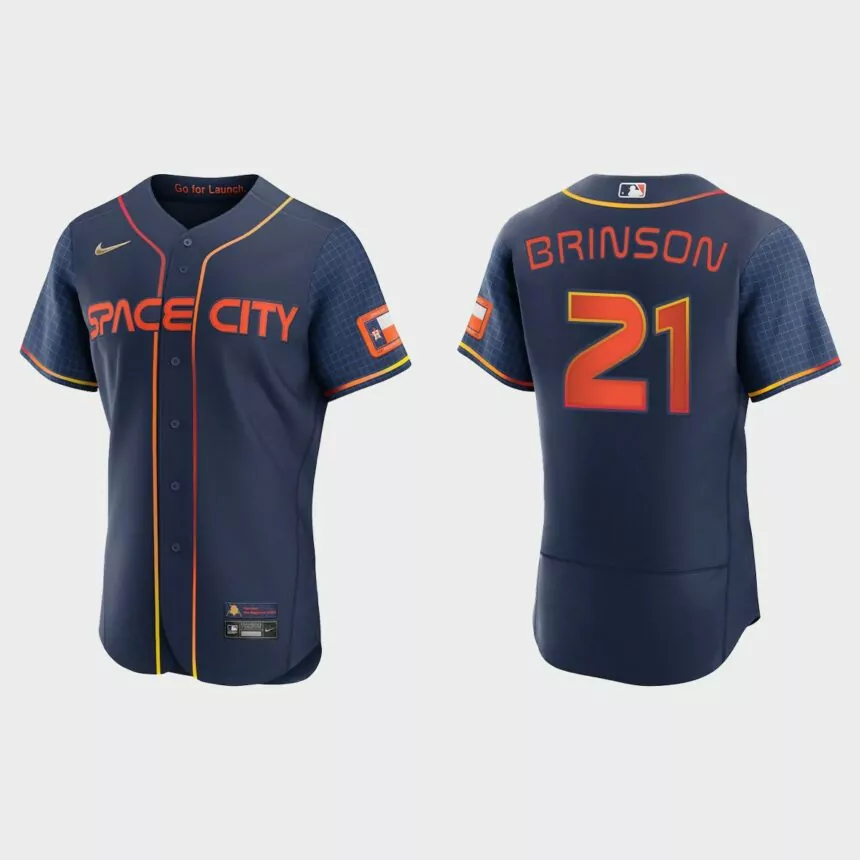 Lewis Brinson Houston Astros 2022 City Connect Authentic Jersey – Navy