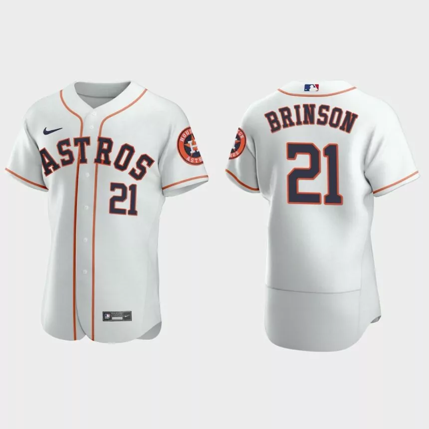 Lewis Brinson Houston Astros Authentic Home Jersey – White