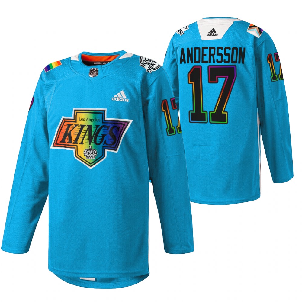 Lias Andersson Kings Pride Night Jersey Blue Warm-Up