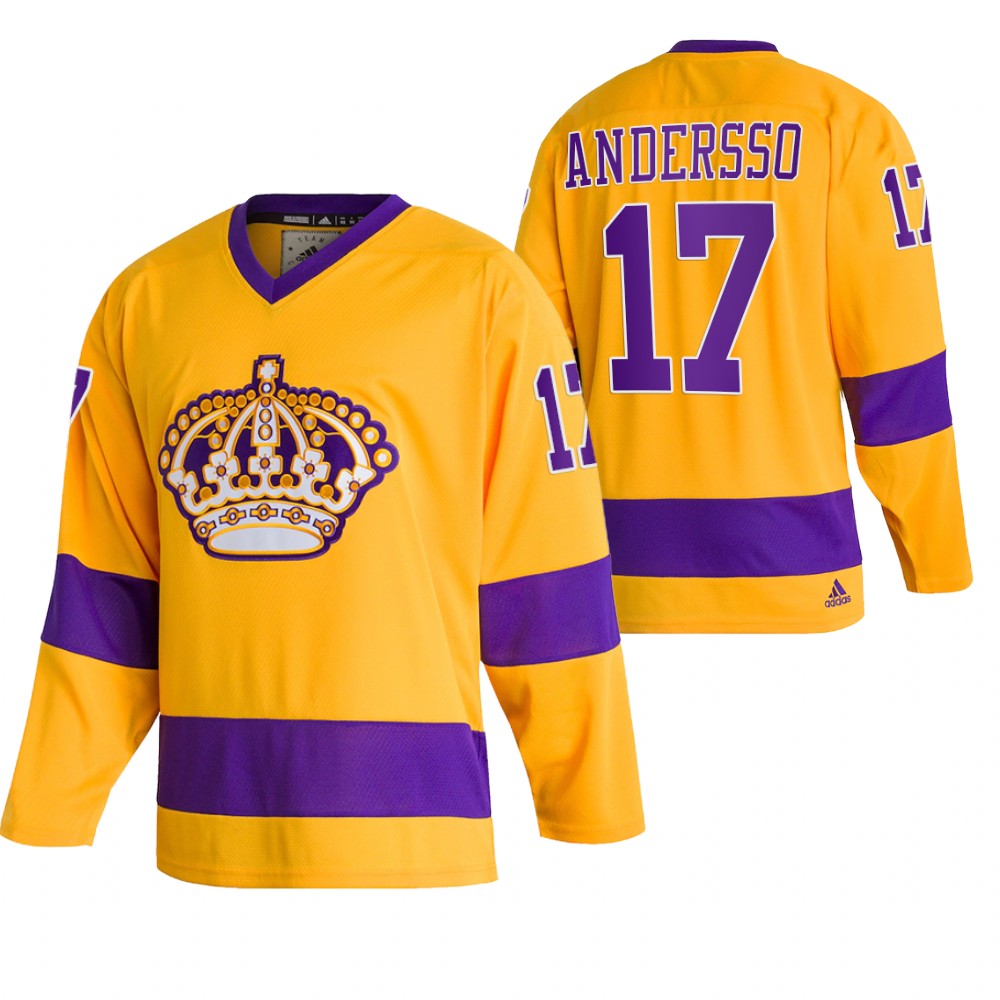 Lias Andersson Kings Team Classics Gold Throwback Jersey