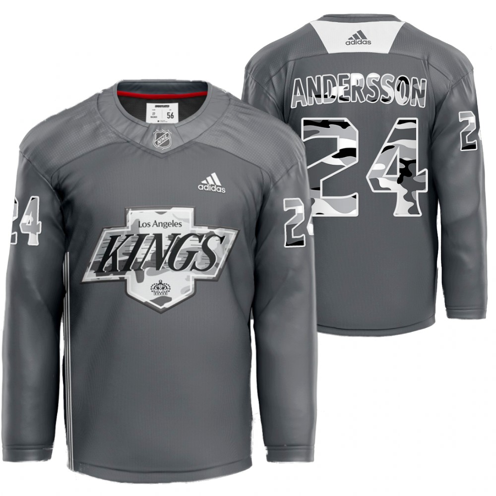 Lias Andersson LA Kings X Undefeated Gray Jersey Camo