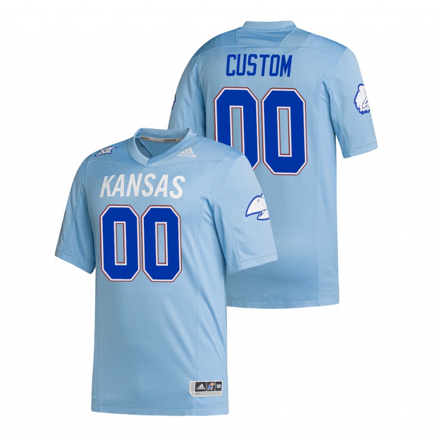 Light Blue Men's Kansas Jayhawks Custom Premier Strategy Jersey