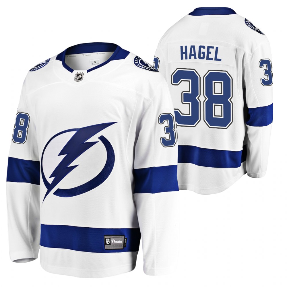 Lightning #38 Brandon Hagel White 2022 Away Jersey