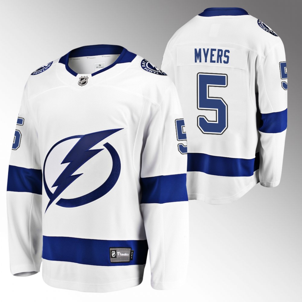 Lightning #5 Philippe Myers White Away Jersey