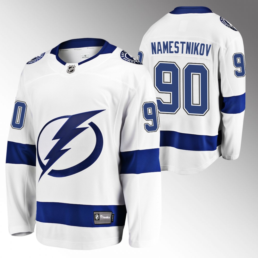 Lightning #90 Vladislav Namestnikov White Away Jersey