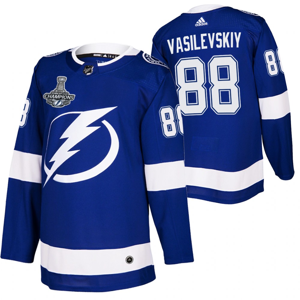 Lightning 2021 Stanley Cup Champions Andrei Vasilevskiy Blue Authentic Patch Jersey
