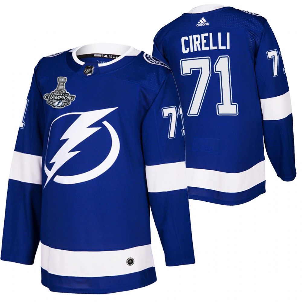 Lightning 2021 Stanley Cup Champions Anthony Cirelli Blue Authentic Patch Jersey