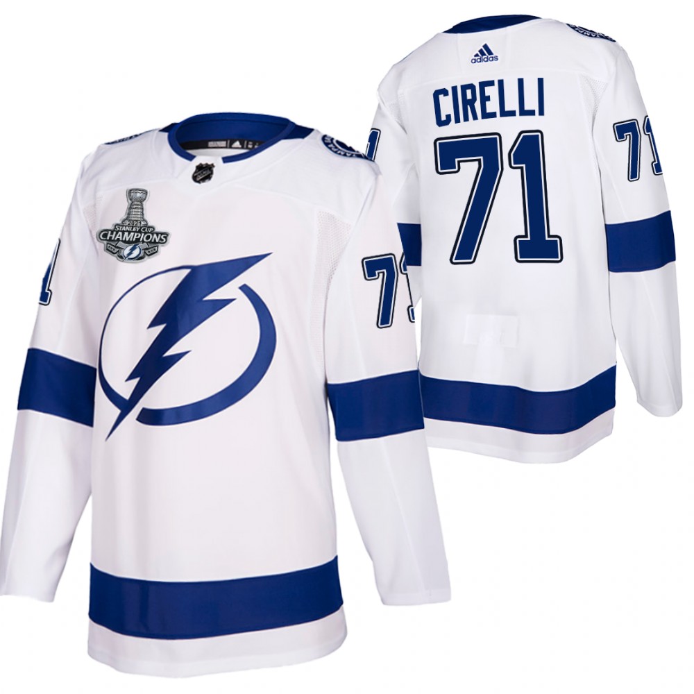 Lightning 2021 Stanley Cup Champions Anthony Cirelli White Authentic Away Jersey